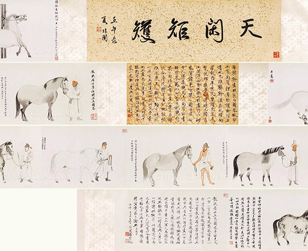 中國嘉德2019春拍精品導(dǎo)覽 | 天閑法度 院體圭杲——于非闇《五馬圖》、《照夜白》合卷